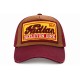 Casquette Trucker Indian Marron Rouge Vintage Skeleton en Coton