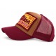Casquette Trucker Indian Marron Rouge Vintage Skeleton en Coton