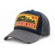 Casquette Trucker Indian Bleu Gris Vintage Skeleton en Coton