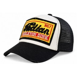 Casquette Indian Noire Blanche Vintage Skeleton en Coton