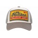 Casquette Indian Beige Gris Vintage Skeleton en Coton