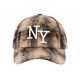 Casquette NY Marron Beige Délavée Vintage Homme Femme en Coton