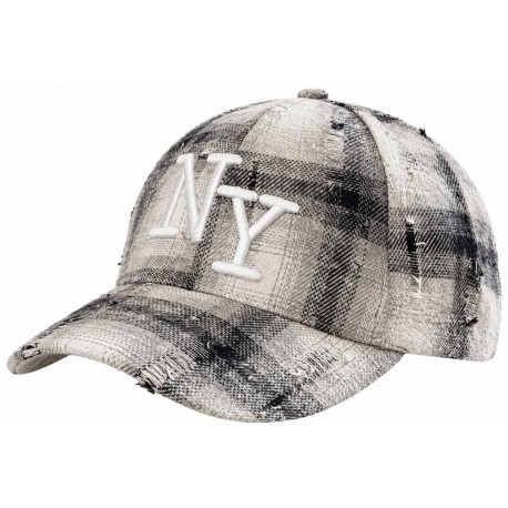 Casquette NY Blanche Noire Délavée Vintage Homme Femme en Coton