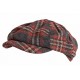 Casquette Gavroche Rouge Grise à Carreaux Vintage en Laine