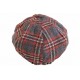 Casquette Gavroche Rouge Grise à Carreaux Vintage en Laine