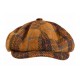 Casquette Gavroche Rouge Grise à Carreaux Vintage en Laine