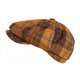 Casquette Gavroche Rouge Grise à Carreaux Vintage en Laine