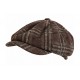 Casquette Gavroche Marron à Carreaux Vintage en Laine