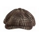 Casquette Gavroche Marron à Carreaux Vintage en Laine