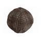 Casquette Gavroche Marron à Carreaux Vintage en Laine