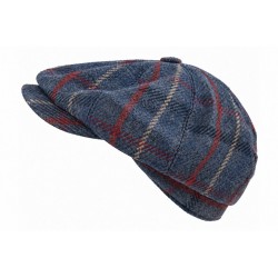Casquette Gavroche Bleue à Carreaux Vintage Homme