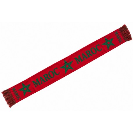 Écharpe Maroc Rouge Verte Supporter Lions de l’Atlas 150 x 20 cm