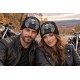 Bonnet Noir Tête de Mort Ailes Roses Homme Femme Biker Gothique