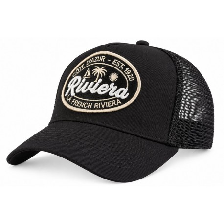 Casquette Riviera Côte d’Azur Noire Trucker Homme Femme Filet