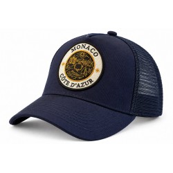 Casquette Monaco Côte d’Azur Bleu Marine Trucker Homme Femme Filet