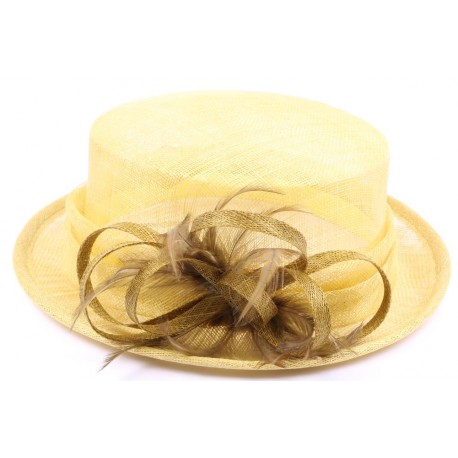 Chapeau Cérémonie Cerisier en sisal Anis et Kaki ANCIENNES COLLECTIONS divers