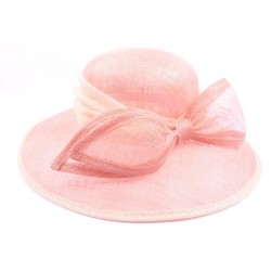 Chapeau Cérémonie Cipres en sisal Rose et Ecru ANCIENNES COLLECTIONS divers