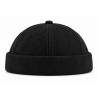Bonnet Docker Daim Noir – Bonnet Biker Miki en Suédine