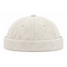 Bonnet Docker Daim Blanc – Bonnet Biker Miki en Suédine