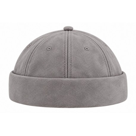 Bonnet Docker Daim Gris – Bonnet Biker Miki en Suédine