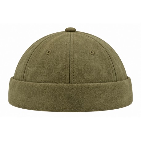 Bonnet Docker Daim Vert Kaki – Bonnet Biker Miki en Suédine