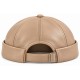 Bonnet Docker Cuir Beige – Bonnet Biker Miki Court Réglable