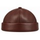 Bonnet Docker Cuir Marron – Bonnet Biker Miki Court Réglable