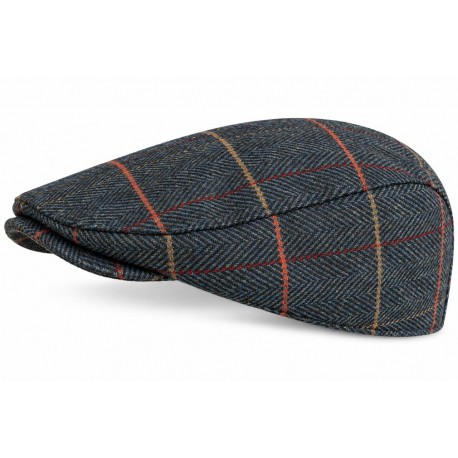 Casquette Plate Bleu Gris à Carreaux – Casquette Anglaise Laine Hiver