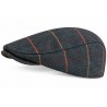 Casquette Plate Bleu Gris à Carreaux – Casquette Anglaise Laine Hiver