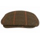 Casquette Plate Vert Kaki Orange à Carreaux – Casquette Anglaise Laine Hiver