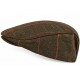 Casquette Plate Vert Kaki Orange à Carreaux – Casquette Anglaise Laine Hiver