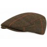 Casquette Plate Vert Kaki Orange à Carreaux – Casquette Anglaise Laine Hiver