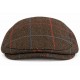 Casquette Plate Marron à Carreaux Bleu Rouge – Casquette Anglaise Laine