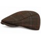 Casquette Plate Marron à Carreaux Bleu Rouge – Casquette Anglaise Laine