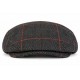 Casquette Plate Grise à Carreaux Rouge Bleu – Casquette Anglaise Laine
