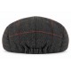 Casquette Plate Grise à Carreaux Rouge Bleu – Casquette Anglaise Laine