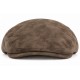 Casquette Plate Cuir Marron Daim Suédine Homme Réglable