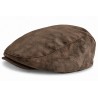 Casquette Plate Cuir Marron Daim Suédine Homme Réglable