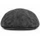 Casquette Plate Cuir Gris Daim Suédine Homme Réglable