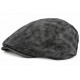 Casquette Plate Cuir Gris Daim Suédine Homme Réglable