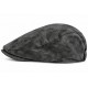 Casquette Plate Cuir Gris Daim Suédine Homme Réglable
