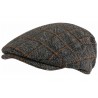 Casquette Plate Grise à Carreaux Orange – Casquette Homme Laine