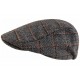 Casquette Plate Grise à Carreaux Orange – Casquette Homme Laine