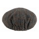 Casquette Plate Grise à Carreaux Orange – Casquette Homme Laine