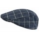Casquette Plate Bleu Marine à Carreaux Écru – Casquette Homme Laine