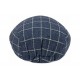 Casquette Plate Bleu Marine à Carreaux Écru – Casquette Homme Laine