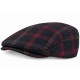 Casquette Plate Bleue à Carreaux Rouges – Casquette Anglaise Laine Hiver