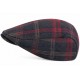 Casquette Plate Bleue à Carreaux Rouges – Casquette Anglaise Laine Hiver