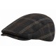Casquette Plate Bleue à Carreaux Marron – Casquette Anglaise Laine Hiver