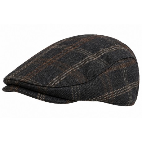 Casquette Plate Bleue à Carreaux Marron – Casquette Anglaise Laine Hiver